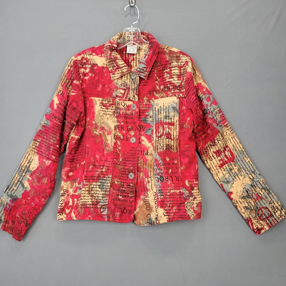 Parsley Sage Red Dress Jacket Womens Size S Classic Long Sleeves Button Up Lined - Picture 2 of 9